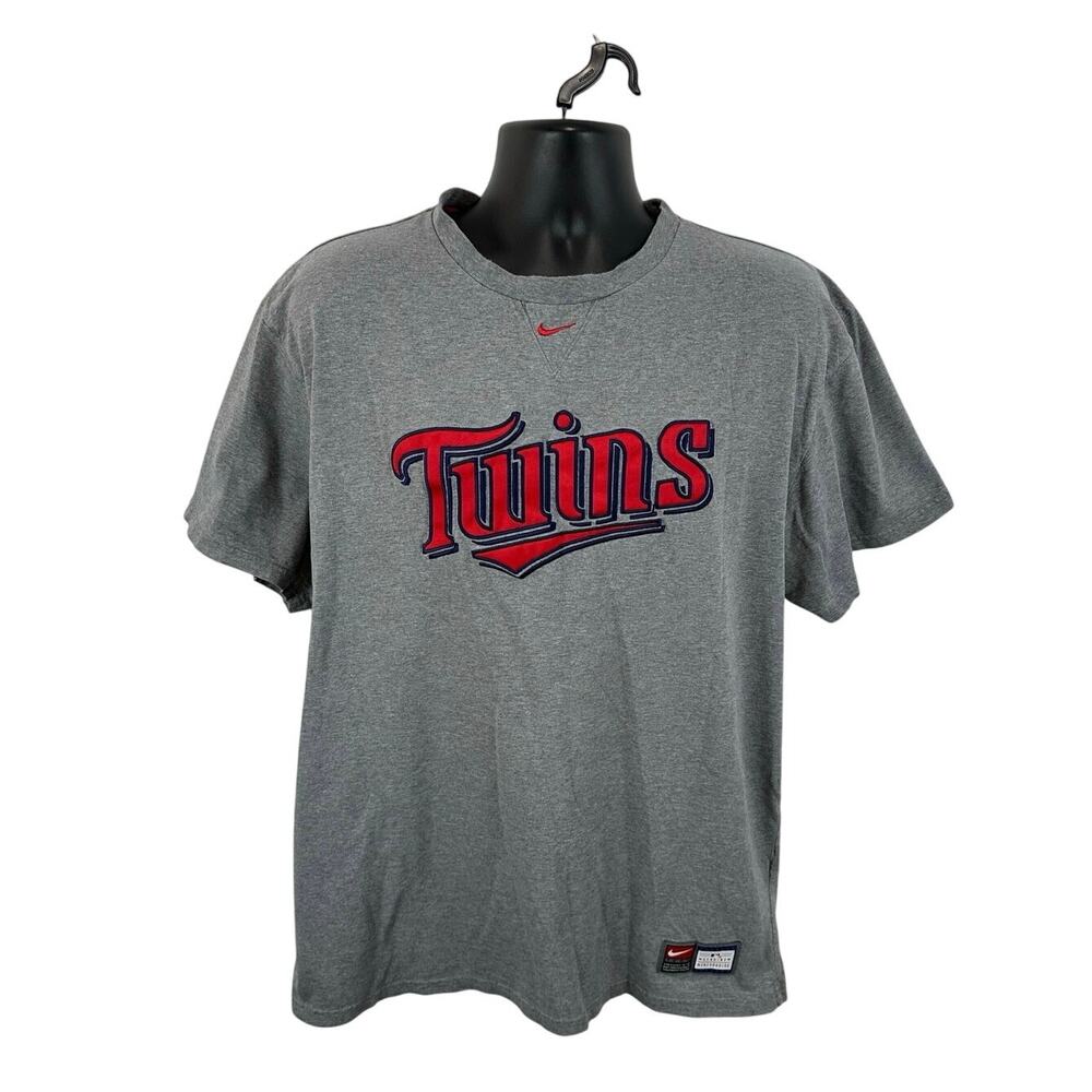 Nike Y2K Minnesota Twins Graphic Tee Center Swoosh Size Large Distressed